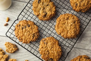 Homemade Oatmeal Raisin Cookies Ready to Eat